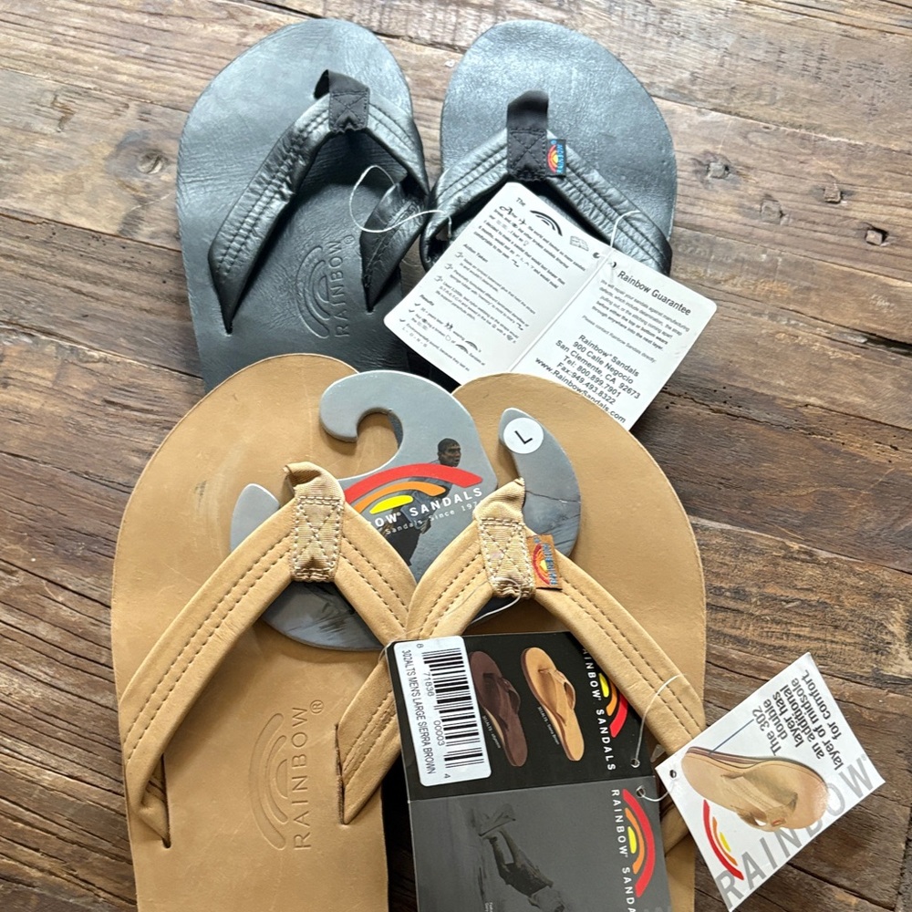Rainbow leather flips men’s size L